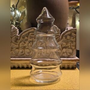 Clear Glass Christmas Tree Jar